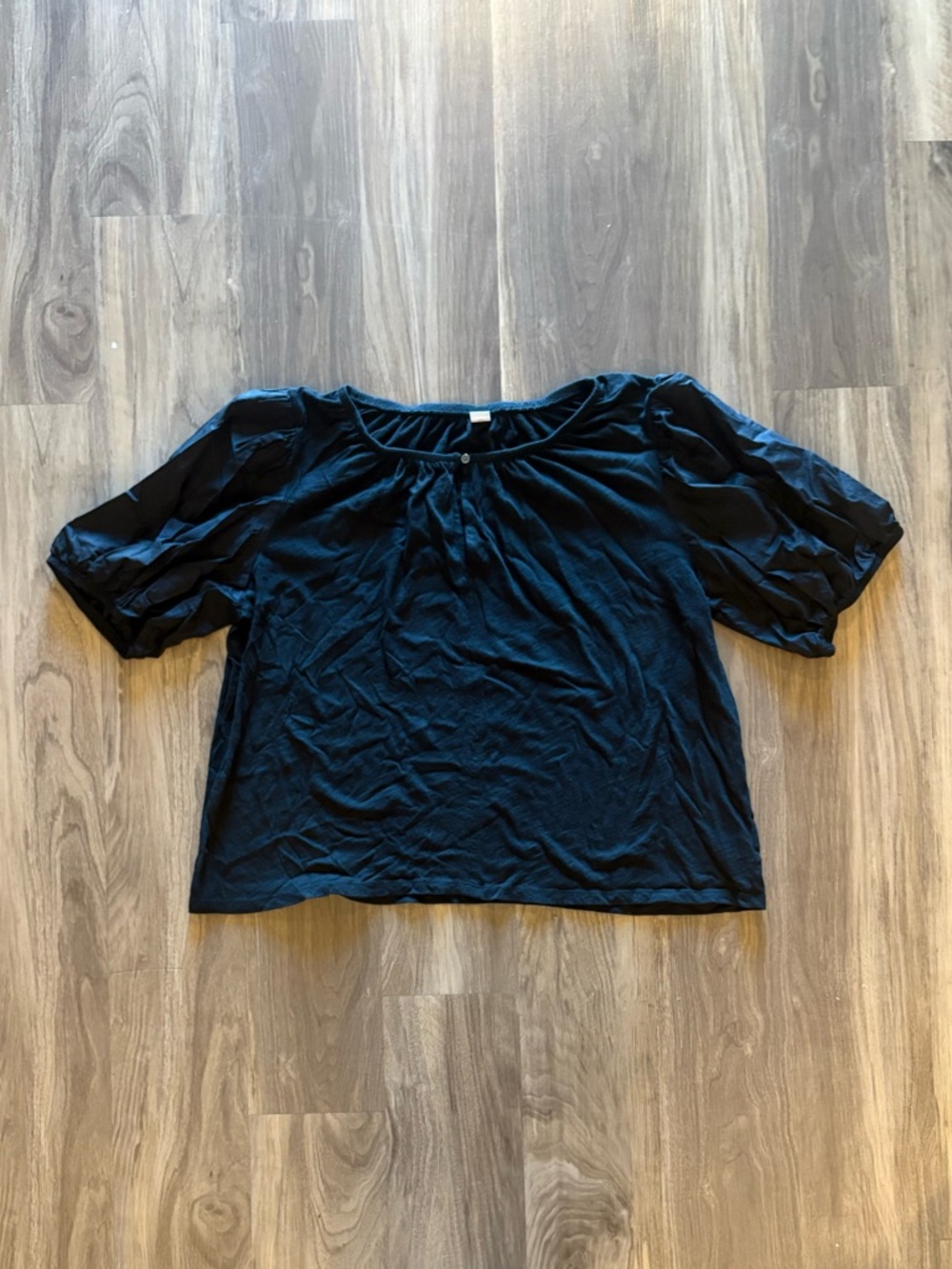 Old Navy Black Puff Sleeve Top 100% Cotton